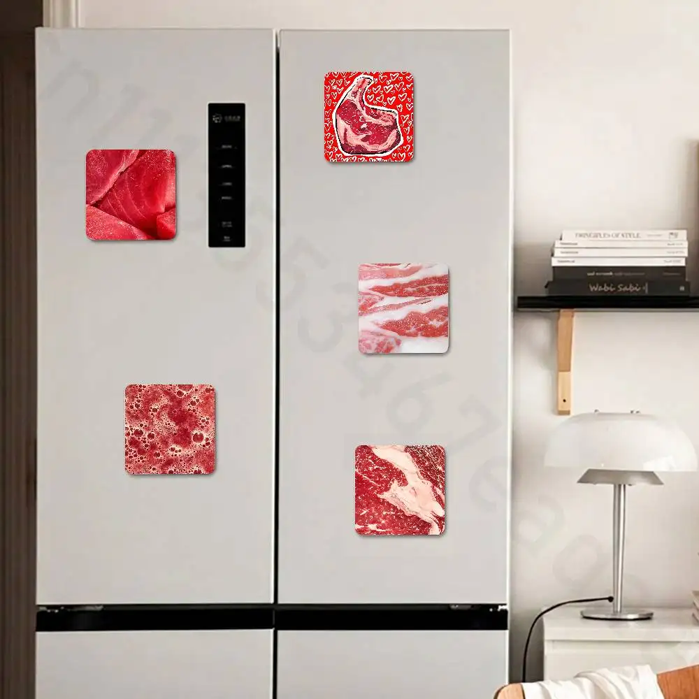 Funny Meat Design Fridge Magnets Round Magnetic Refrigerator Decoration Memorial Gifts Wedding Favors