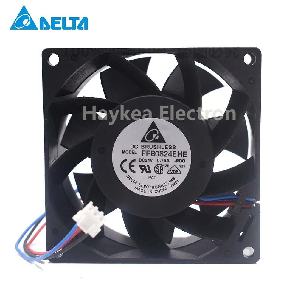 Original Delta FFB0824EHE 8038 80x80x38mm 8cm DC 24V 0.75A 3 Line Double Ball Bearing Cooling Fan