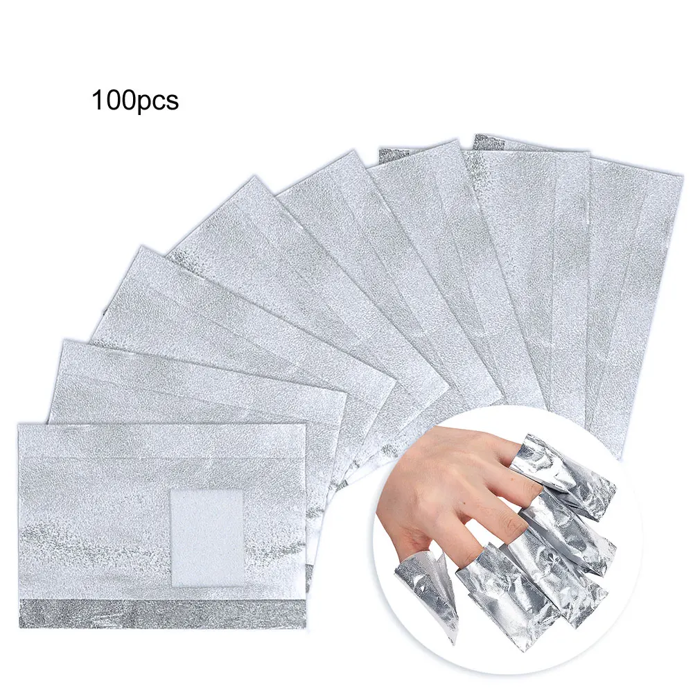 

100pcs Remover Aluminum Foil Nail Wraps Aluminium Foil Nail Art Soak Off Polish Nail Towel Gel Polish Remover Manicure Tools