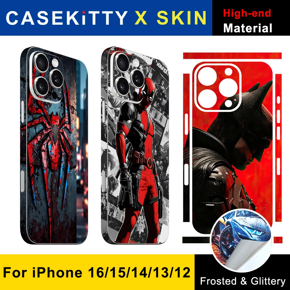 CASEKiTTY Skin Wrap For iPhone 16 Pro Max Back Film 15 Pro 14 Plus Sticker 12 13 Mini Protective Decal Back Screen Protector