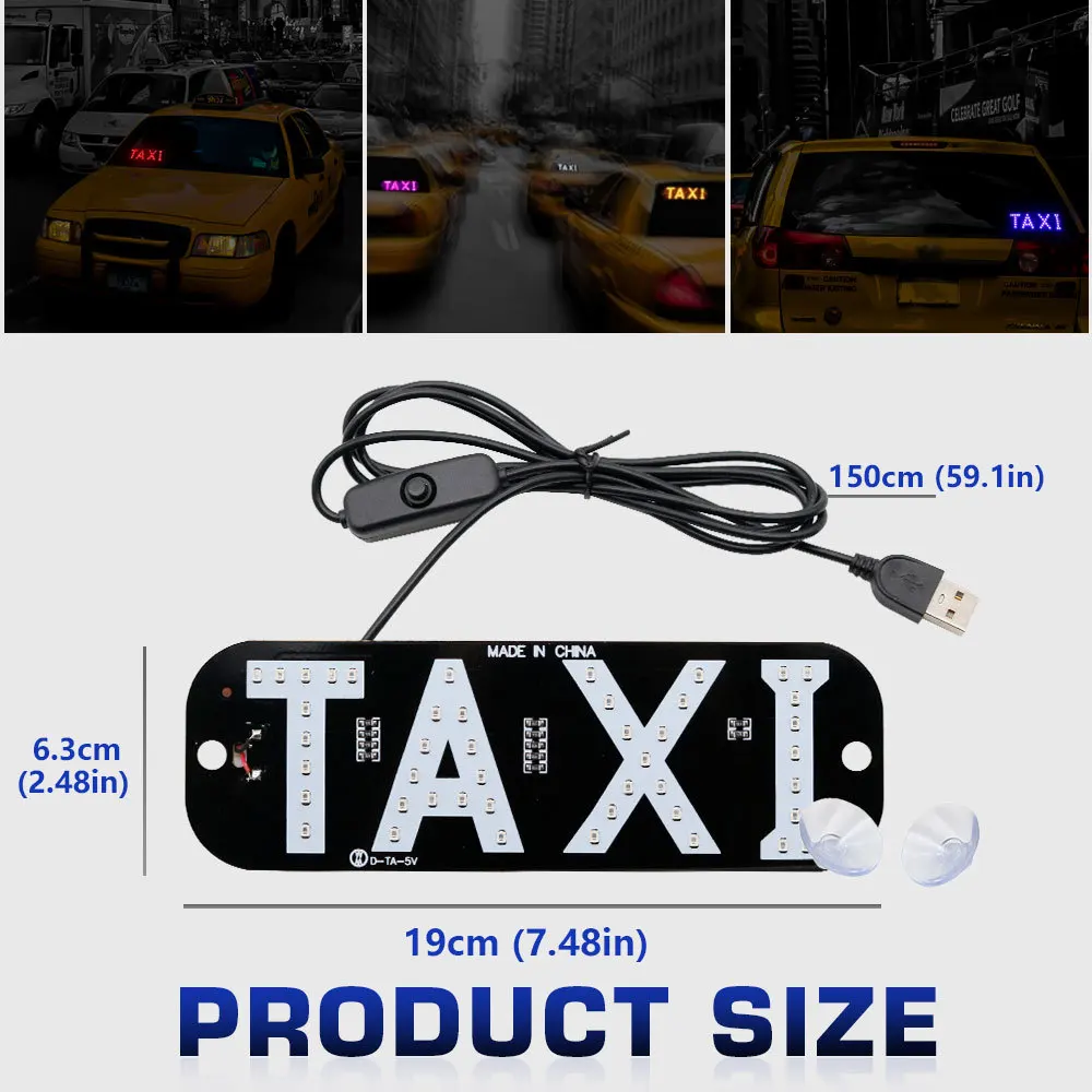 For TAXI Cars LED Sign Light Colorful TAXI Logo Light Halloween LED Atmosphere Lamp Warning Lamp RGB Christmas Atmosphere Light