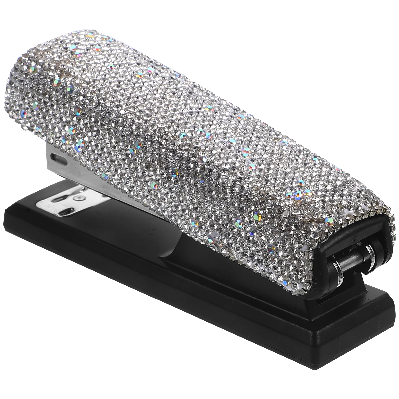 

Diamond Stapler White Small Office Desk Rhinestone Classroom Heavy Duty Portable Metal Paper Hand Creative Stationery