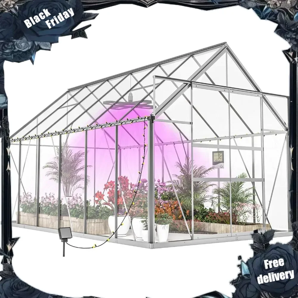 

6x12 FT Greenhouses for Outdoors,Green Houses for Outside,Heavy Duty Polycarbonate Greenhouse,Garden Greenhouse