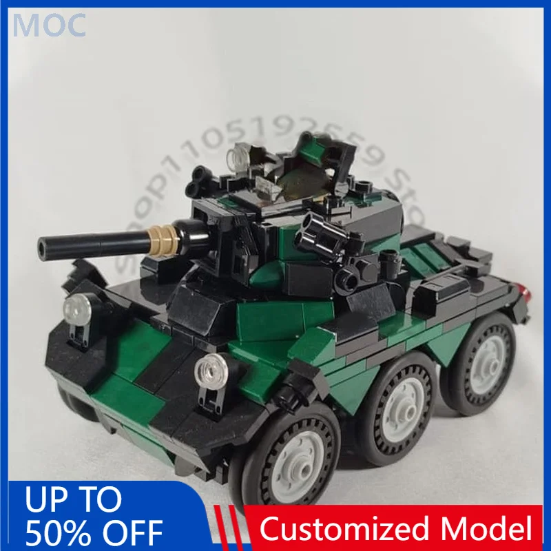 

414 деталей, серия «Военная техника», конструктор Alvis Saladin MOC, модульный, креативный дизайн, развивающий, для мальчиков, подарок на праздник