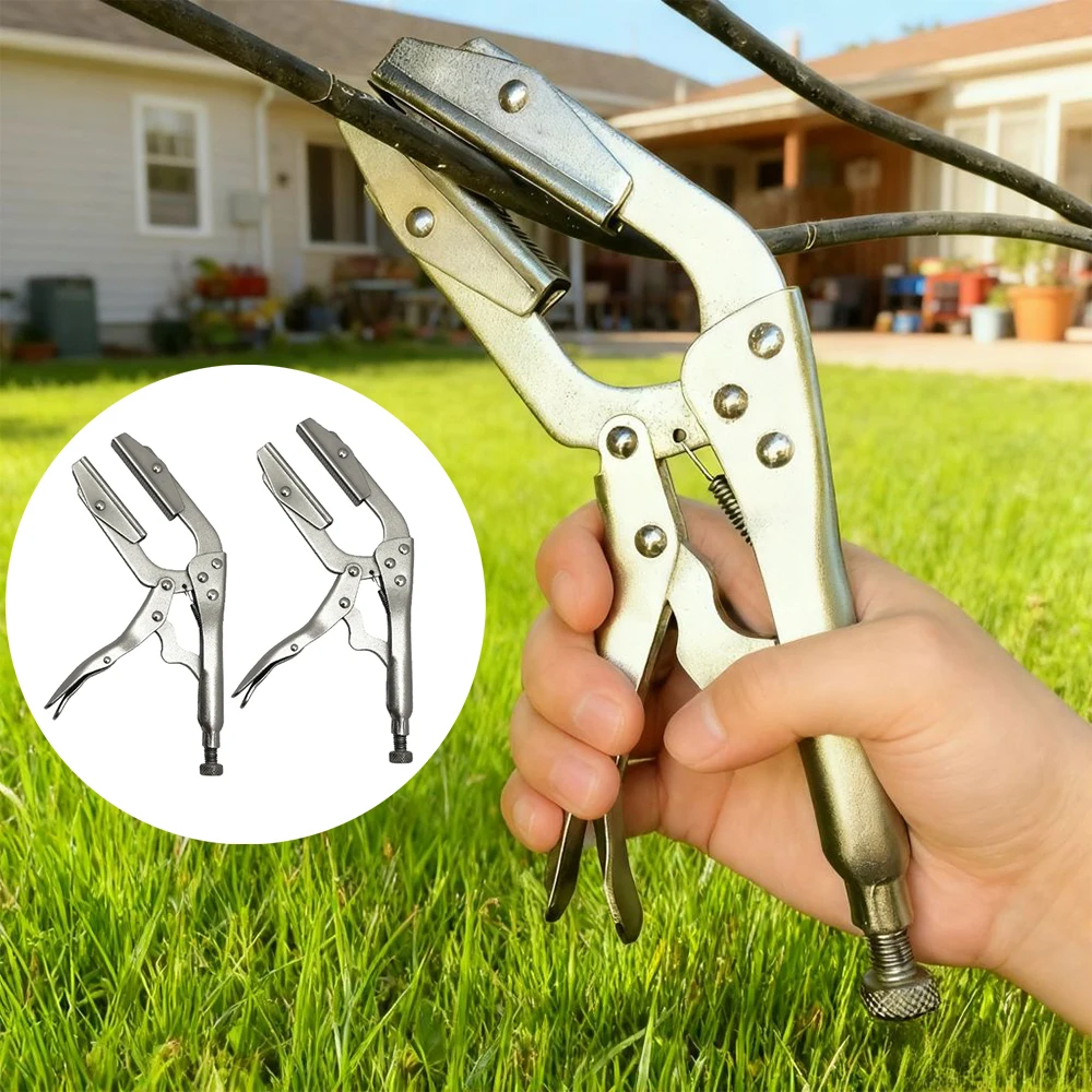 

Radiator Hose Clamp Set, 2 Pieces 10.5" Self-locking Line Pinch Silver Pipe Sealing Lock Tool, Universal for Automobile Radiator