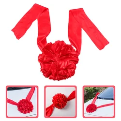 Wedding Ceremony Decorations Big Red Flower Ball Chinese Style Flowers for Opening Cloth Ornament Bridesmaid