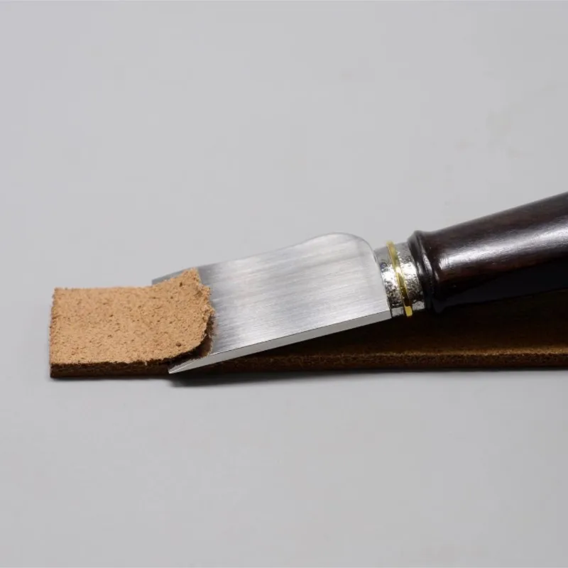 Bowen Leather Cutting Knife M390 Powder Steel Purple Sandalwood Handle Sharp Hand Tool For Leather Craft DIY Skin Cutting