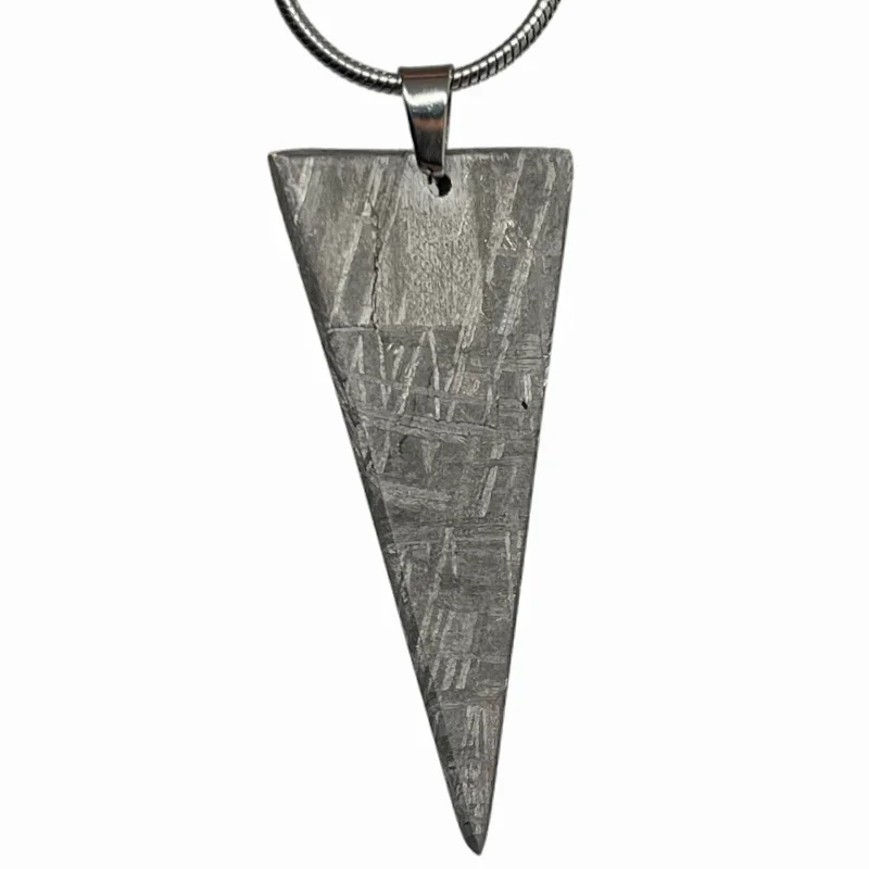 Natural Gibeon Meteorite Sharp Triangle Pendant Authentic Meteorite Widmanstätten Texture Collectible Jewelry Gift LK617