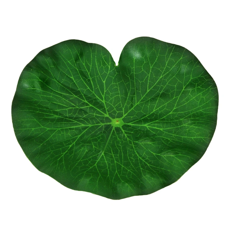 Artificial Lotus Leaf 4Pcs Floating Foam Lotus Leaves Foliage with Leaf Veins Texture Pond Decor 4 Sizes