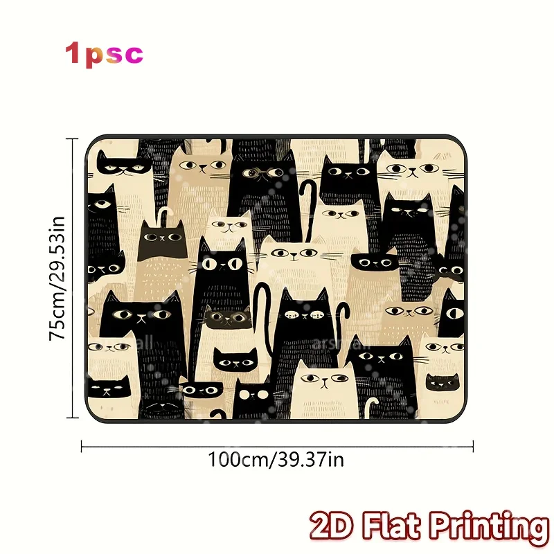 2D Plane Printing 1pc, Trunk Mat Valentine'S Day Festival Chic Print Car Trunk Mat Cat Day Cat Design Applies To Protective Pad