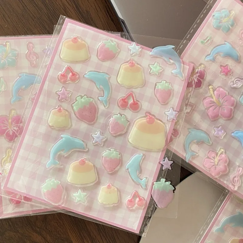 1Set Cute Three-dimensional Stickers Funny Jelly Planner Decorative Stickers Mobile Phone Computer Stickers