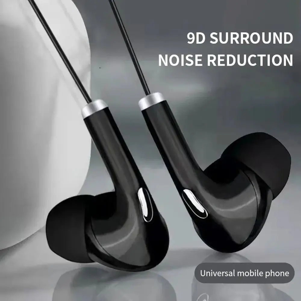 Portable 3.5mm Earphones Stereo High Definition Headphones Noise Canceling Deep Bass InEar Microphone For Mobile Phones