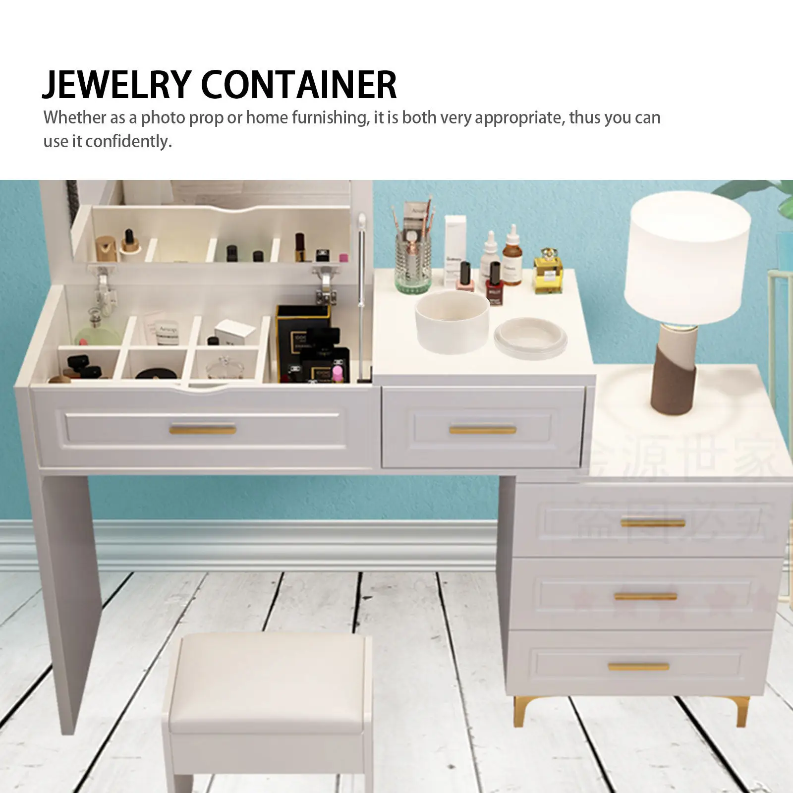 

Белая керамическая декоративная банка-органайзер для украшений с крышкой, классический керамический футляр для хранения украшений для домашнего туалетного столика