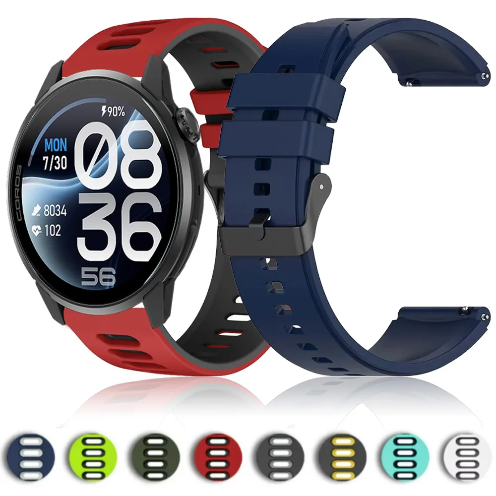 22mm 20mm Silicone Sport Strap For Suunto Vertical 2/Race S 2 1/5 9 Peak Comfortable Watchband COROS PACE 4 Pro/4/3 APEX 4 42mm