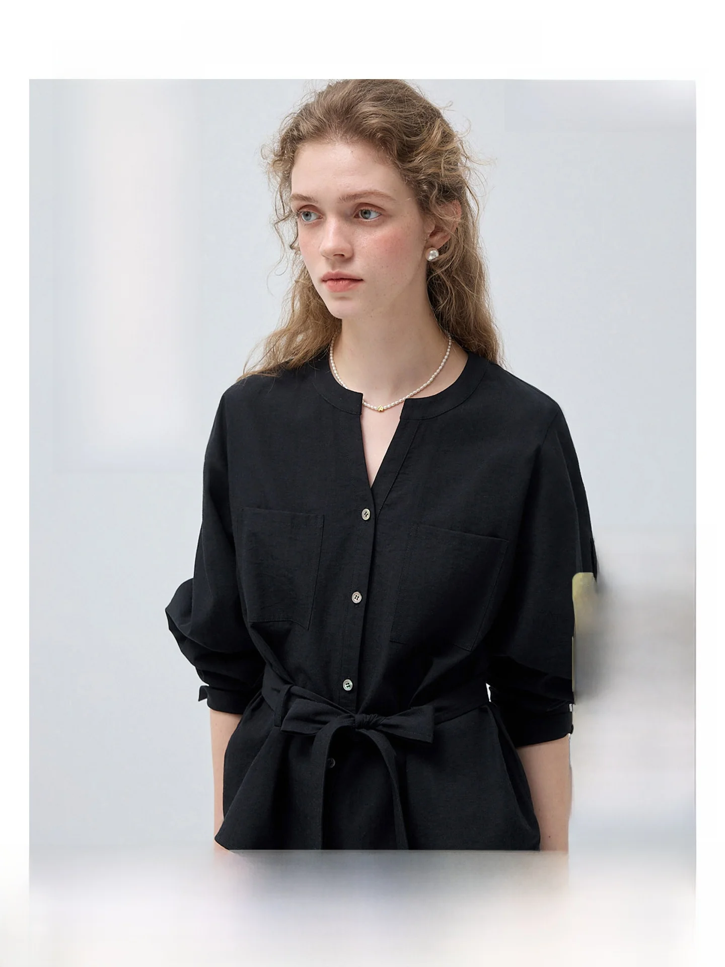 

Comfortable Breathable Women's Blend Shirt Versatile Classic VEGA CHANG Rayon Mixed Shirt Spring 2026 Korean Style Loose Fit