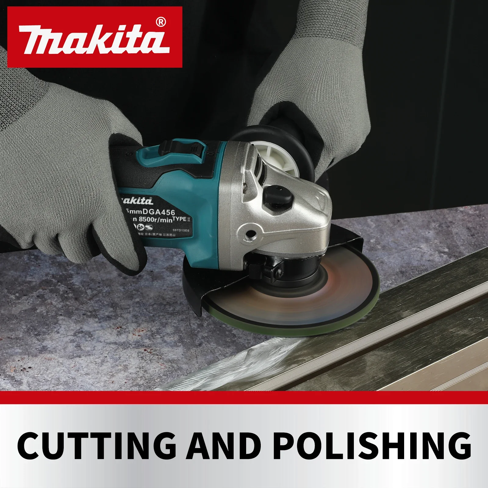 DGA456 115mm 8500rpm Brushless Electric Angle Grinder Rechargeable Cutting Machine Polishing Machine For Makita 18v Battery Pins