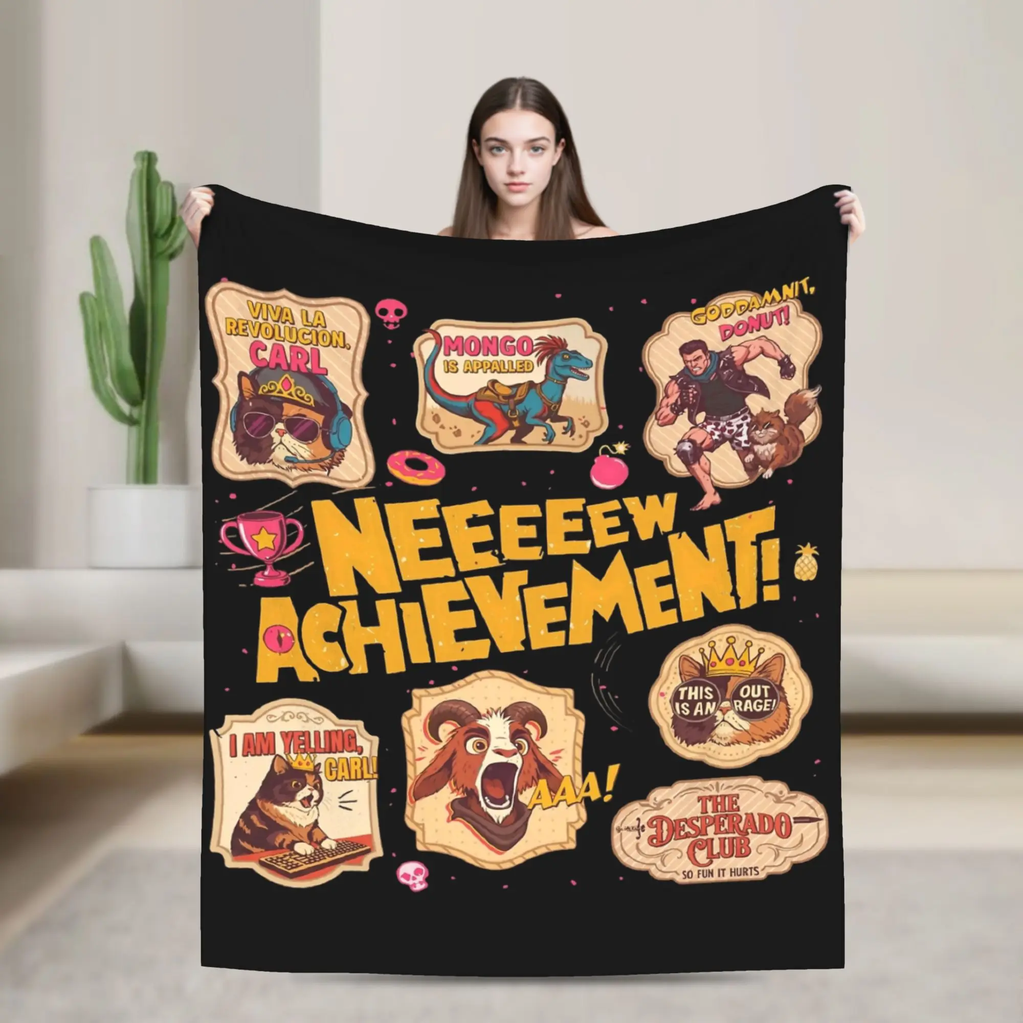 Dungeon Crawler Carl Blankets Flannel Spring/Autumn Lightweight Thin Throw Blanket for Bedding Car Plush Thin Quilt