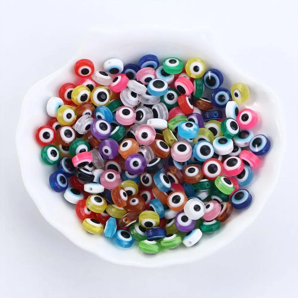 Gift Student Handmade Women Bracelet Making Kit Jewelry Making Accessories Oval Shape Spacer Beads DIY Crafts Demon Eye Beads