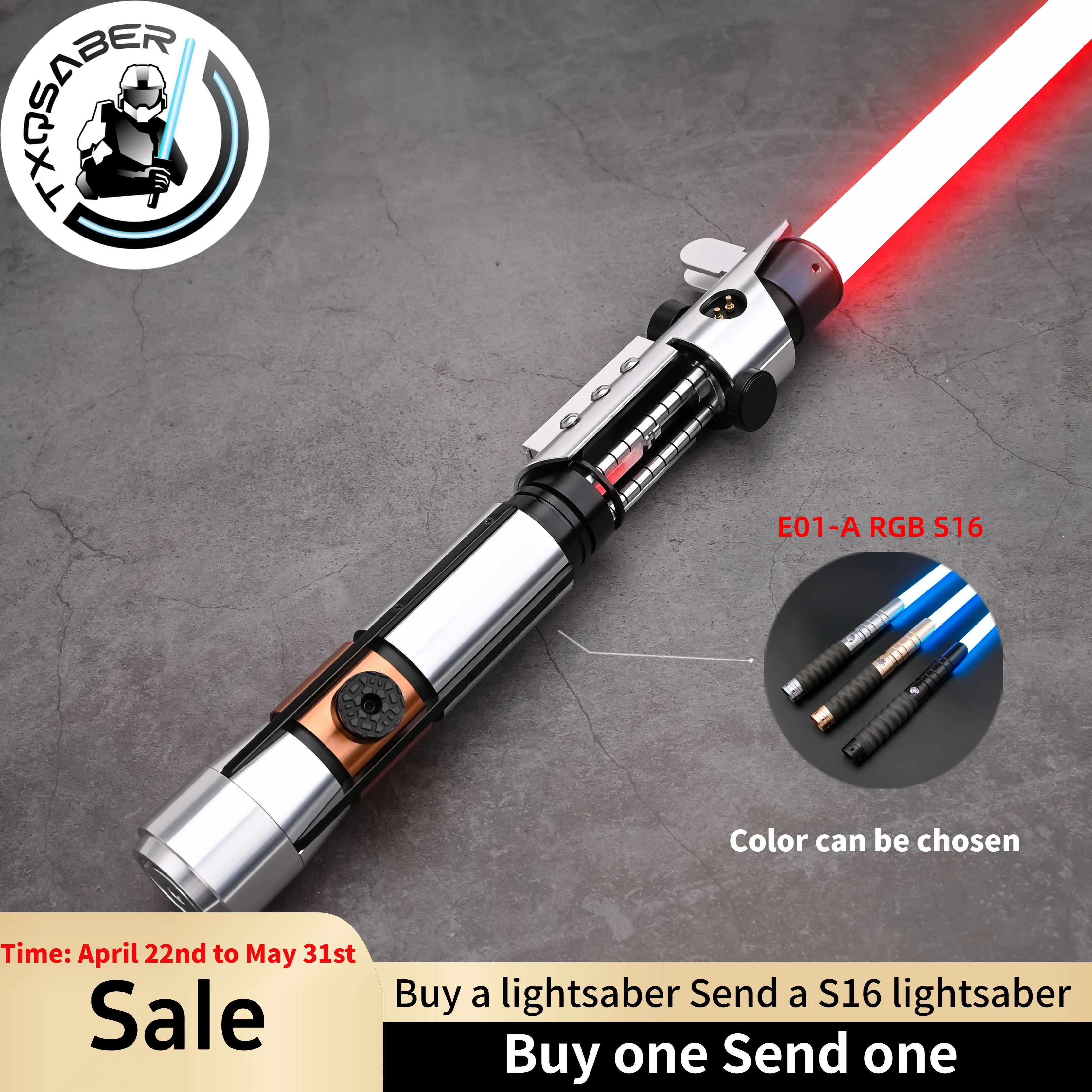 TXQSABER Replica Lightsaber Starkiller SK1 SDRGB Pixel Light Sword FOC Smooth Swing Blaster Metal Hilt Laser Sword Toy for Adult
