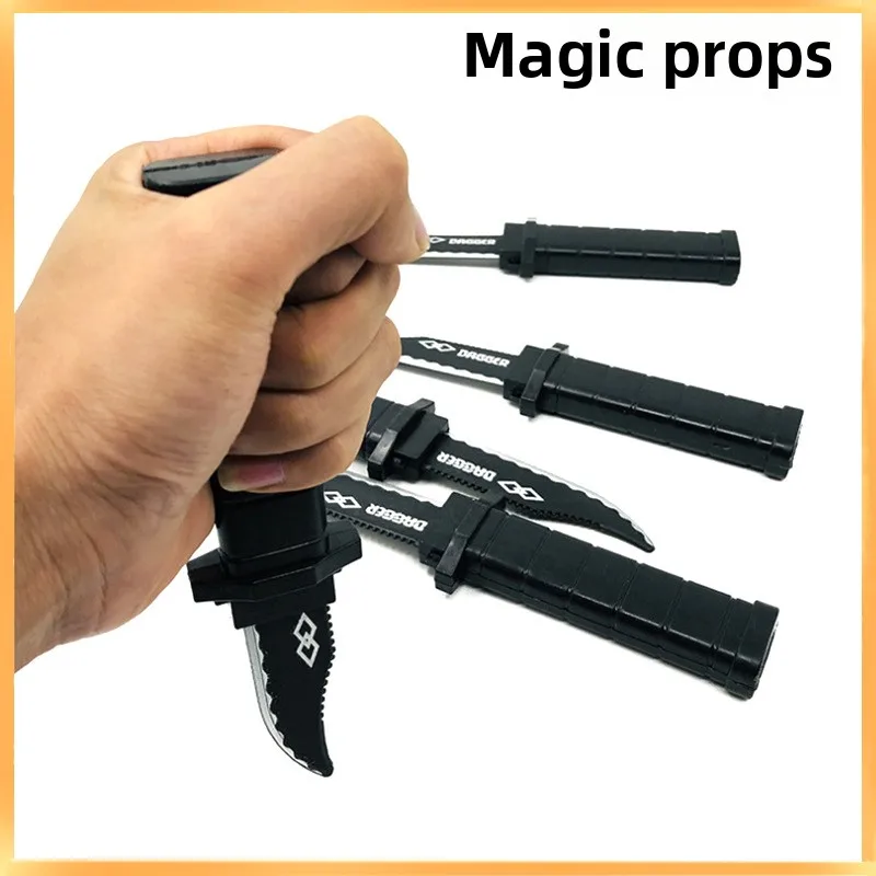 أطفال الدعائم لعبة نكتة المزحة الدعائم سكين نكتة ماجيك البلاستيك قابل للسحب سكين مخيف خدعة وهمية سكين مضحك مثيرة للاهتمام هدية #2