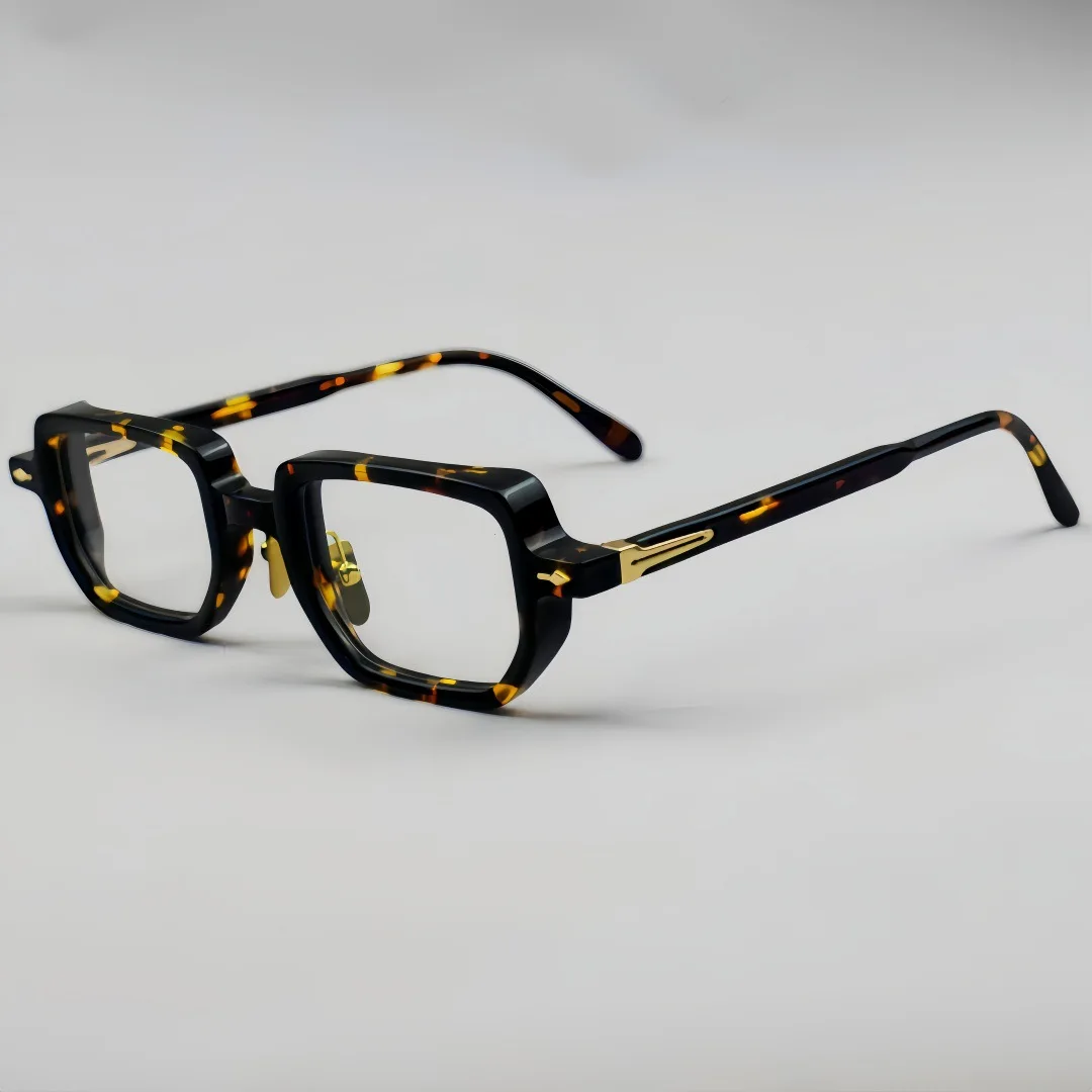 

2025 Upgraded Acetate - High-density cellulose acetate with marbled tortoiseshell pattern glasses men myopia glasses frame men