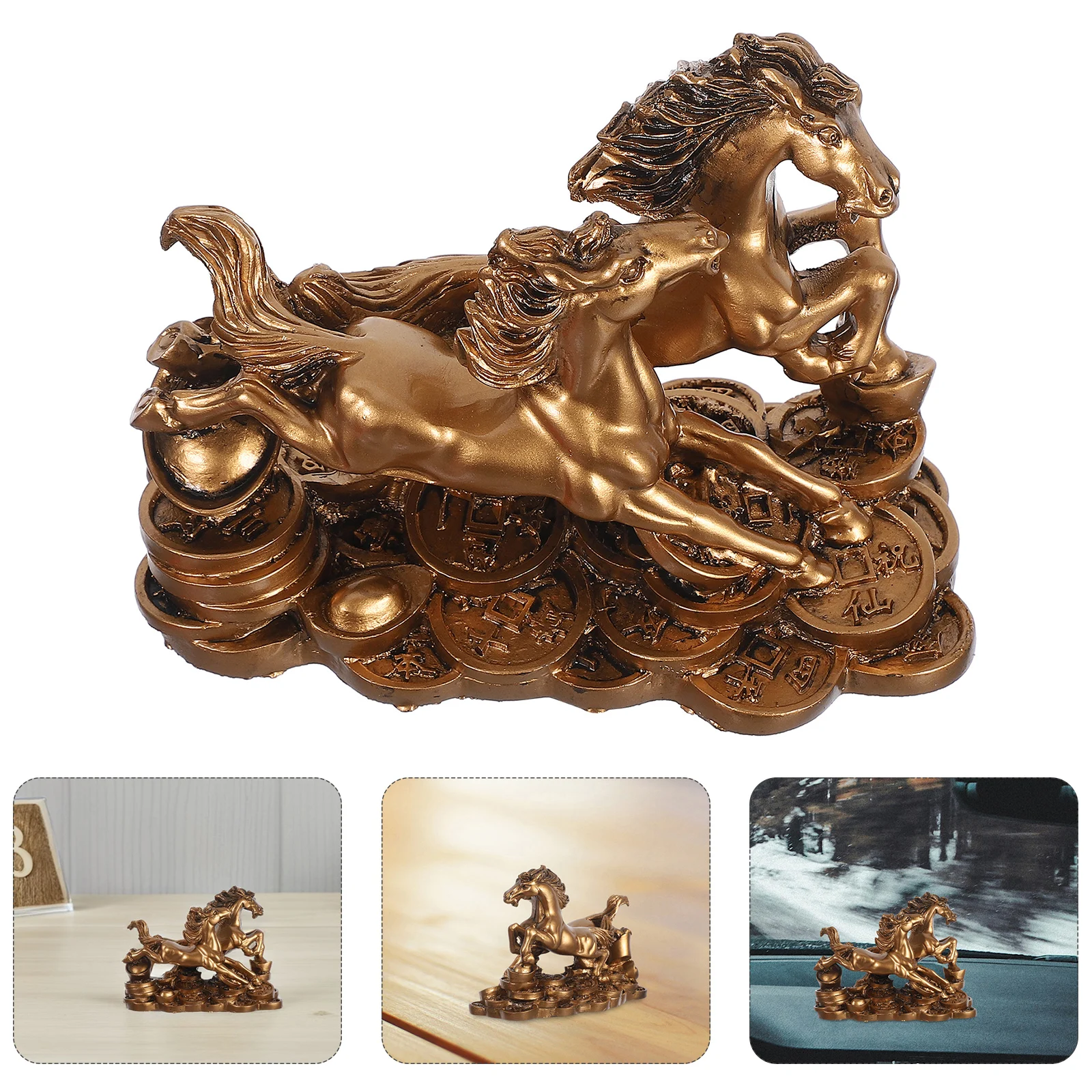 

Resin Statue Home Office Symbol Of Success Stable Base Easy To Clean Desktop Ornament Car Decoration Modern Horse Inspirational