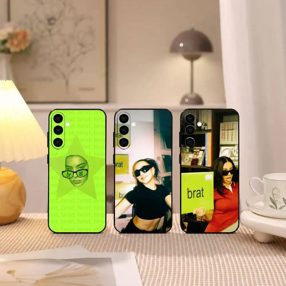 C-Charlie XCX Brat  gift Phone Case For Samsung Galaxy A73,A72,A71,A70,A53,A52,A51,Soft Silicone Black Cover