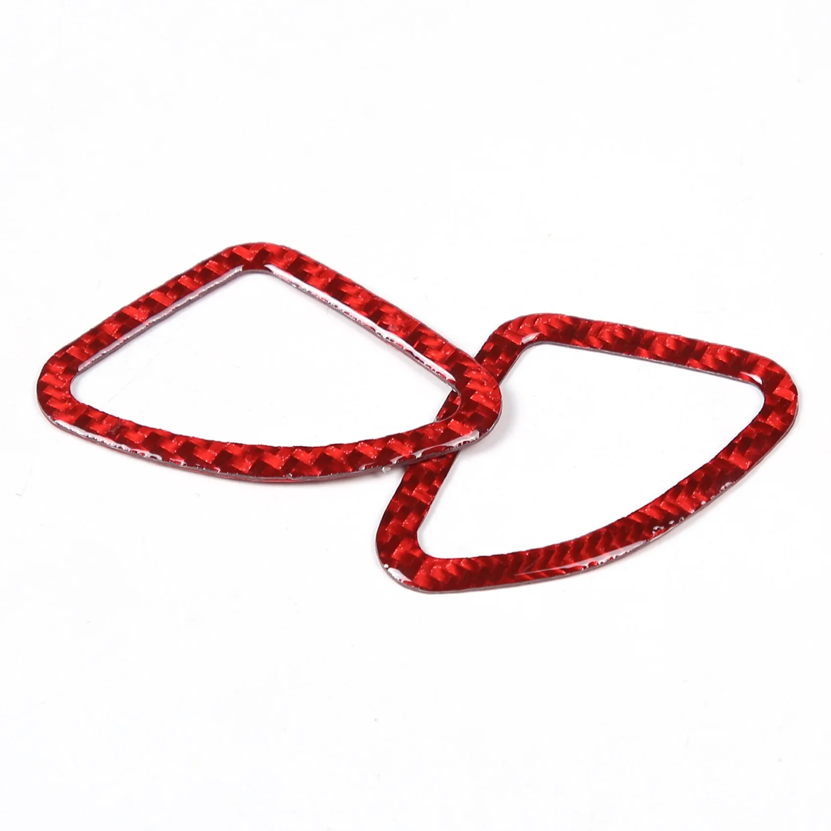 Car Red Soft Carbon Fiber Door Speaker Frame Cover Trim Stickers for Chevrolet Corvette C7 2014-2019