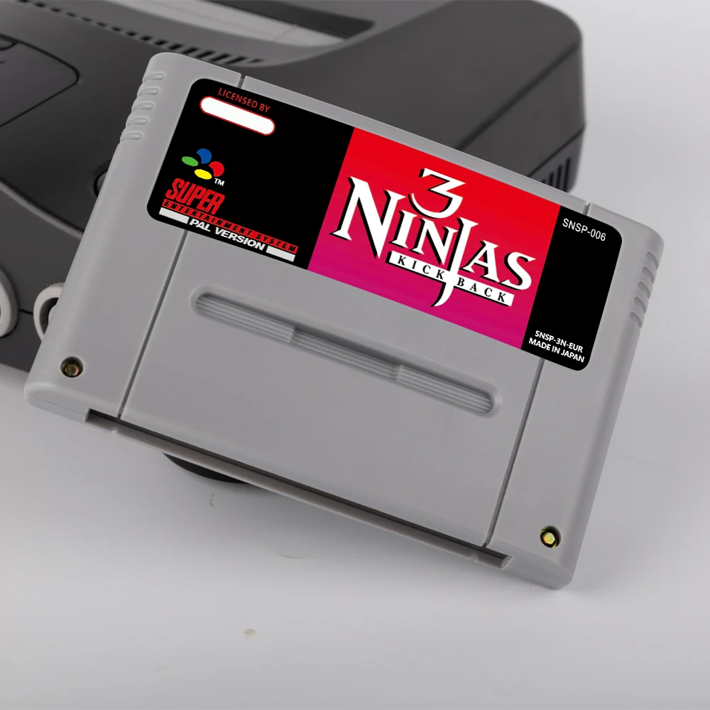 3 Ninjas Kick Back 16 Bit Action Game Card for USA NTSC EUR PAL Version SNES Video Game Console