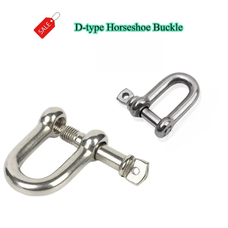 M4/5/6/8/10/12/14 D-type Shackle Bow 304 Stainless Steel High-Strength Lifting Ring Buckle Connection Metal Fastener