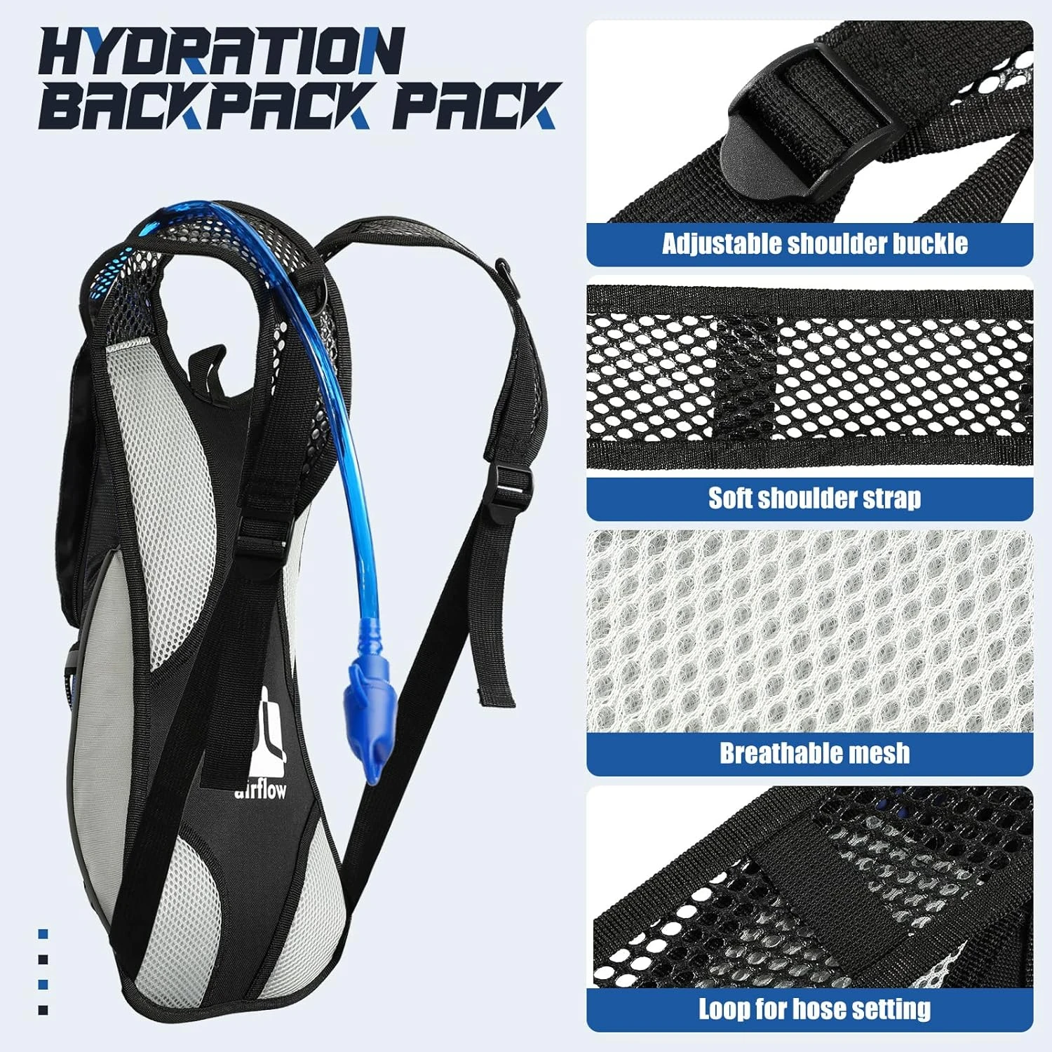 Stay Properly Hydrated on Your Outdoor Adventures with this Lightweight, Durable Hydration Backpack Set - Ideal for Active Men a