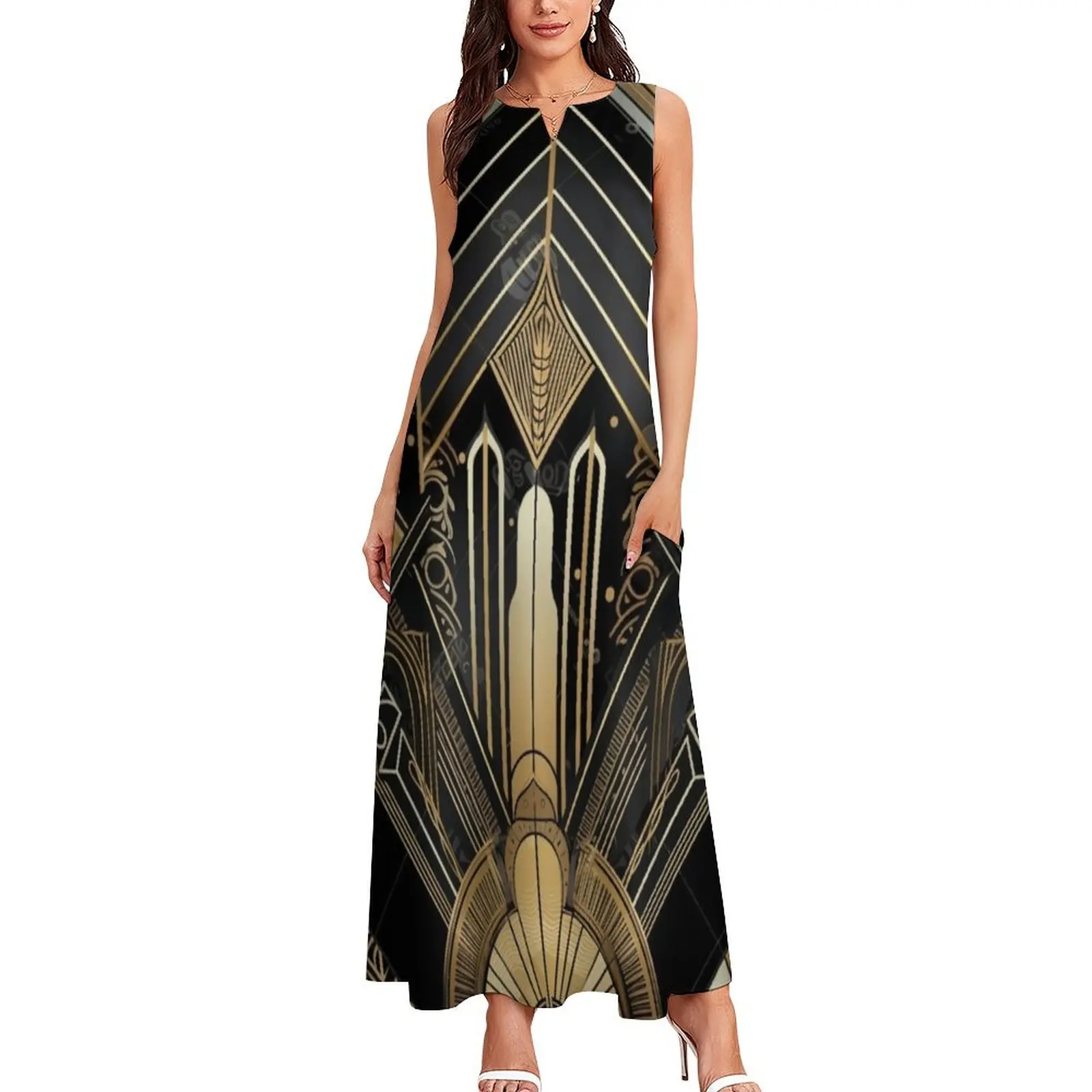 Gilded Deco: Timeless Art Deco Motifs #12 Long Dress Long dress woman prom dress