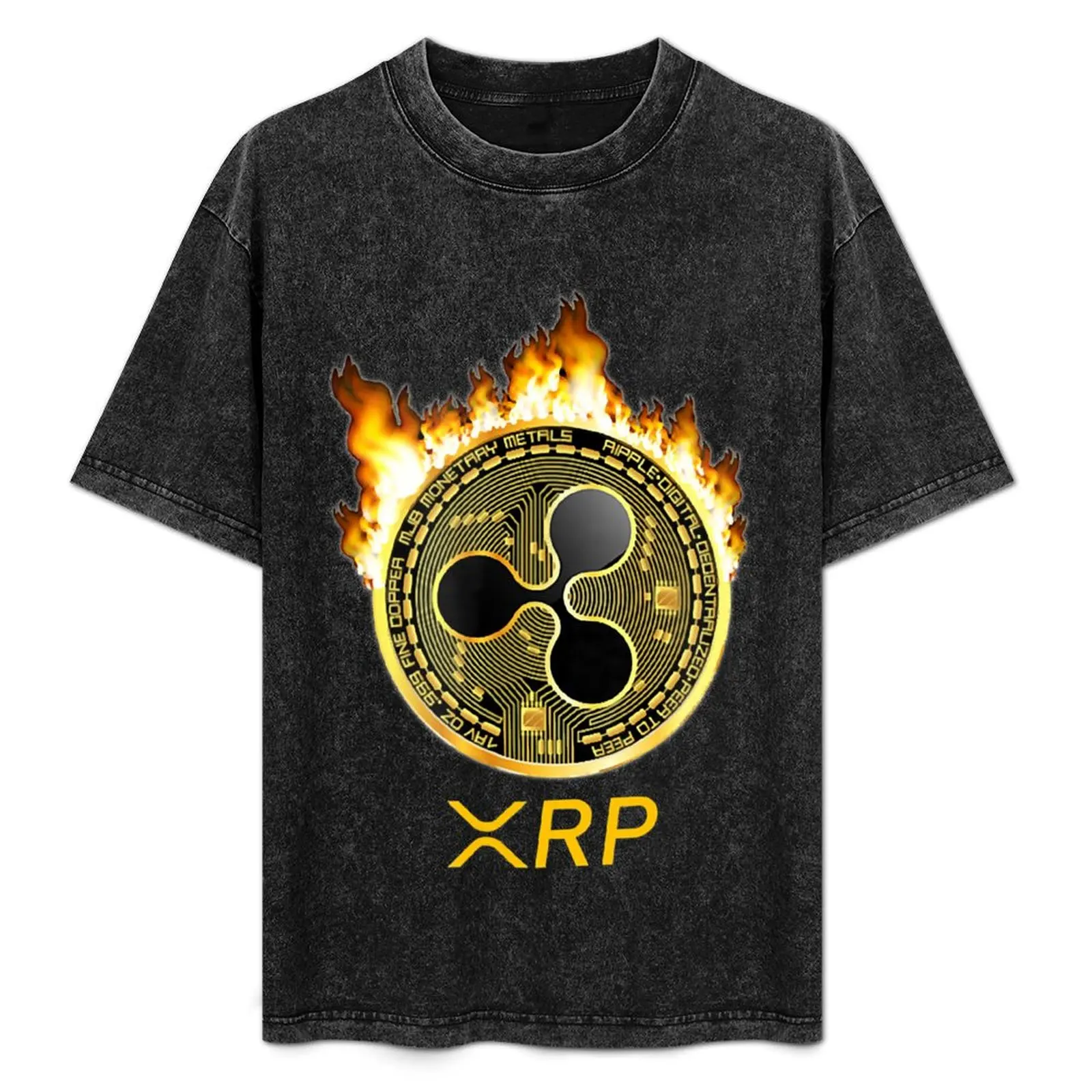 

Ripple XRP Shirt New Logo Crypto Currency Coin Fire T-Shirt customs design your own vintage anime shirt mens plain t shirts