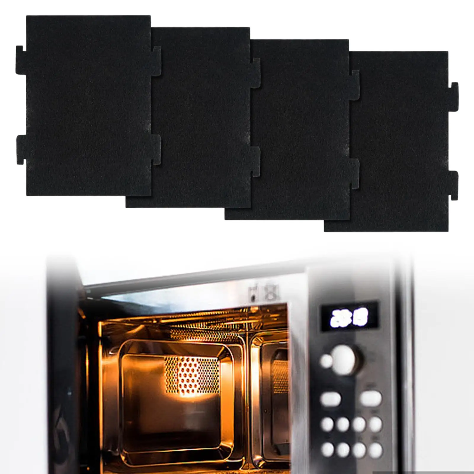 4Pcs Microwave Oven Air Filter Filter Pads for Kitchen Supply Microwave Oven Parts for Kmls311hbl Hotel Restaurant Household