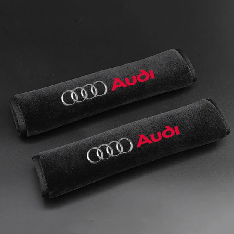 Car seat belt leather Shoulder Protector Safety Belt 2pcs for audi sport RS A1 A3 A4 B7 B8 A5 A6 A7 A8 Q3 Q5 Q7 Q8 TT view 4