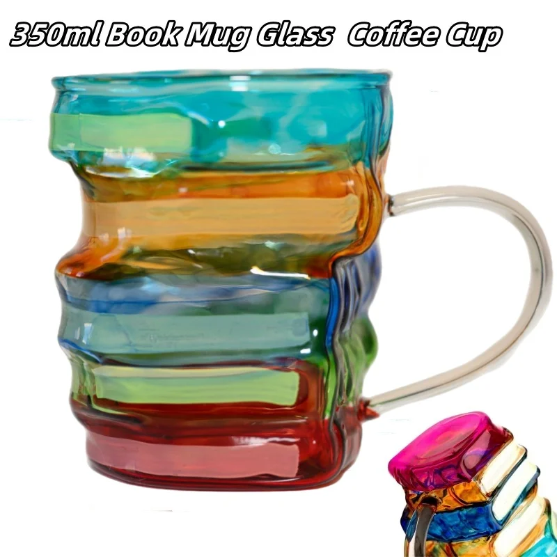 

Vintage Book Mug 350ml Lead-Free Glass Reading/Study Coffee Cup for Readers Writers Elegant Home Decor & Gift Idea