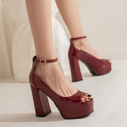 Plus Size 48 49 50 Summer Shoes Peep Toe Women Sandals 2025 New High Heels Platform Straps White Green Party Dance Shoes Ladies
