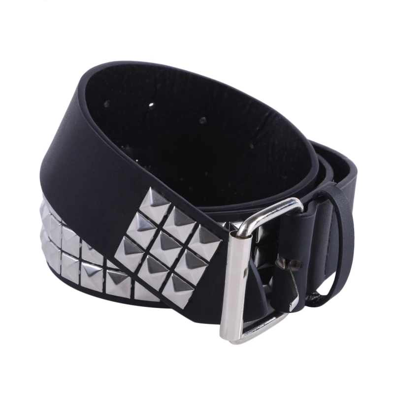 2024 new luxury square bead rivet belt metal pyramid straps men and women punk rock hardware jeans designer female waist belts