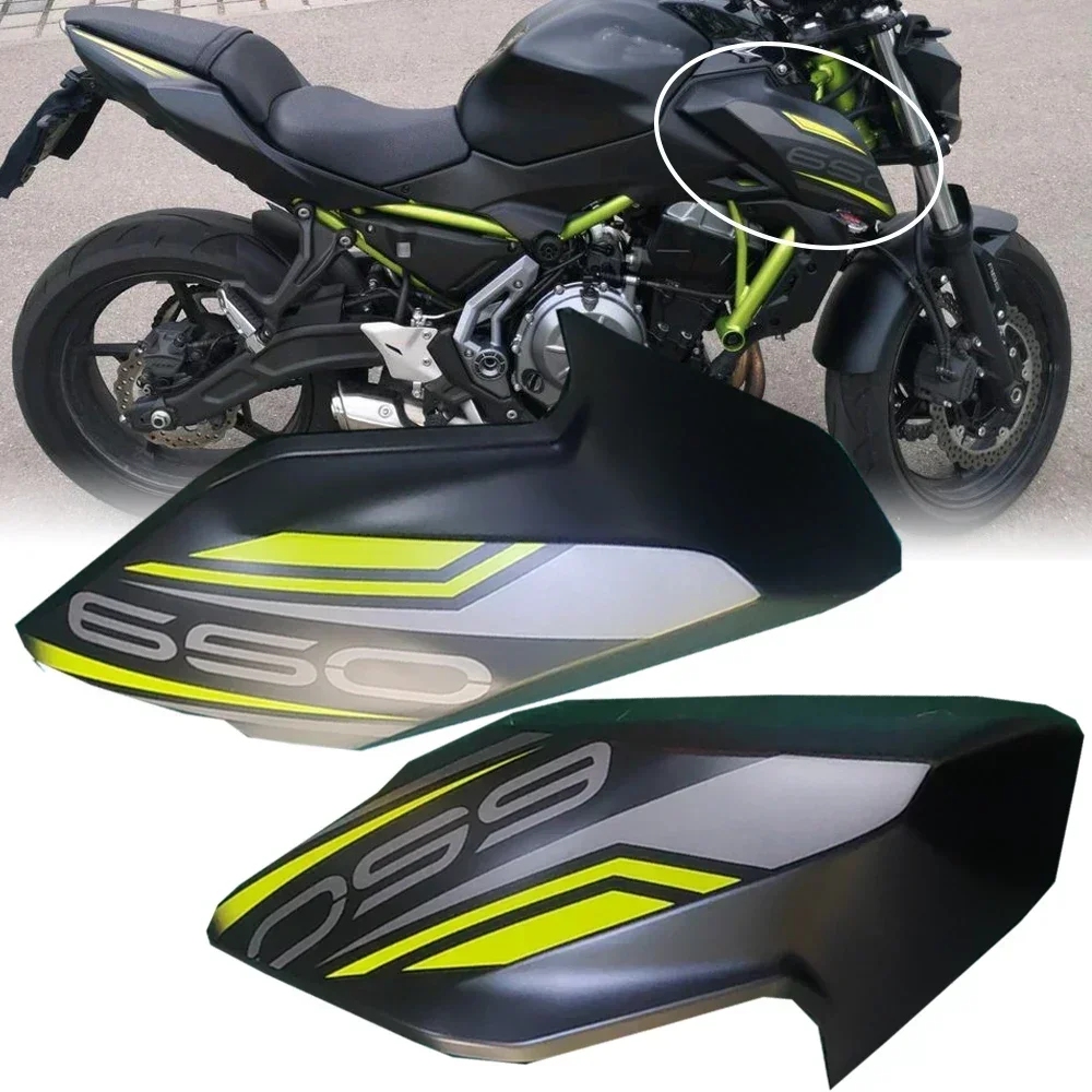 for Kawasaki Z650 Front Side Cover Gas Tank Fairing Pannel Cowl Protector Motorcycle Accessories Part Z 650 2017 2018 2019 Green