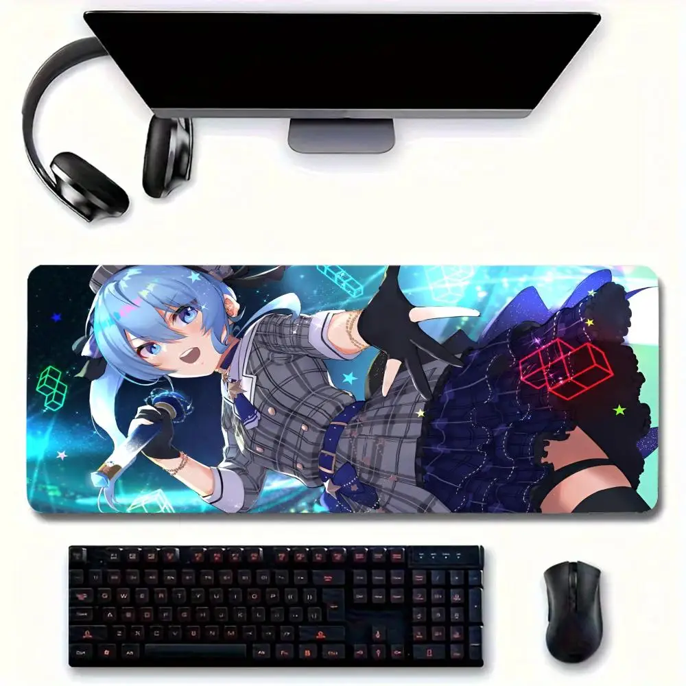 Game H-Hoshimachi Suisei Mouse Pad Large Mouse pad for home office Waterproof desk pad Computer Keyboard pad gaming Mouse pad