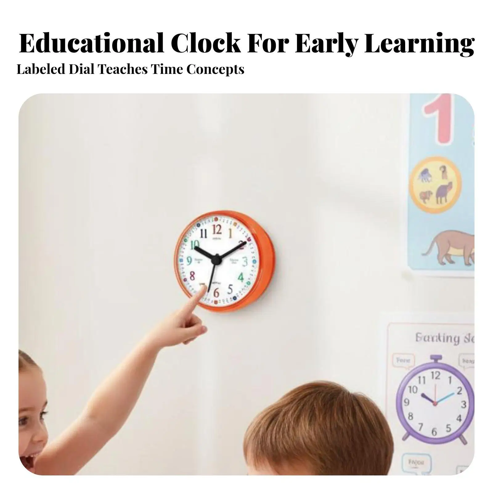 Suction Cup Wall Clock for Bathroom Shower Waterproof Fogproof Design with Large Minute Markers Educational Clock for Kids