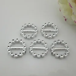10pcs Acrylic Round Buckle Invitation Ribbon Slider For Wedding Ribbon Supplies