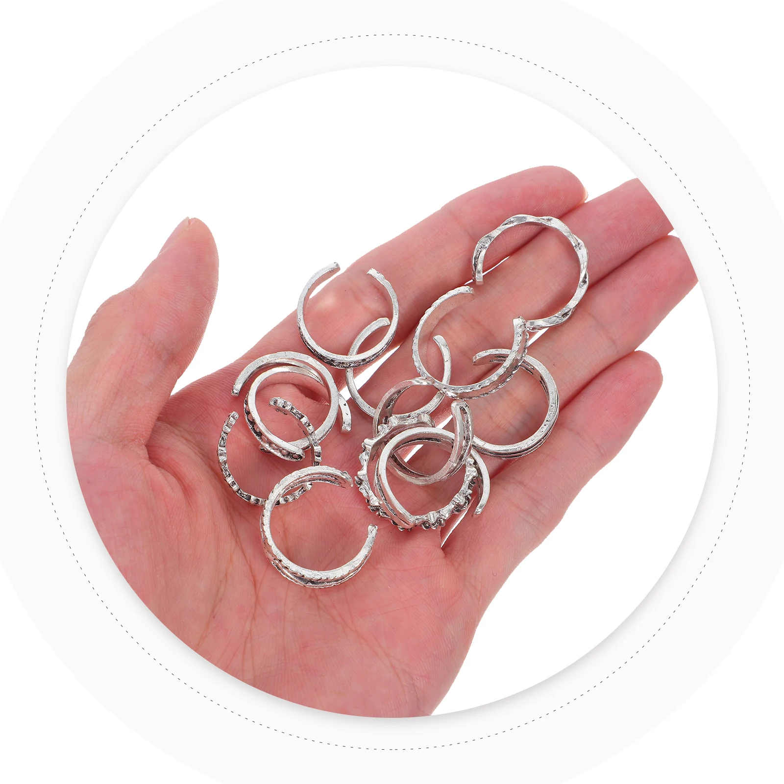 Set di 12 anelli per dita dei piedi regolabili da donna, gioielli per piedi alla moda vintage, accessori alla moda intagliati retrò, regalo perfetto