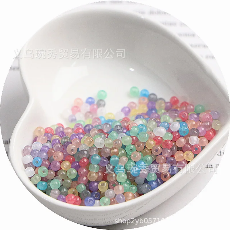 2/3/4mm Imitation Czech Jade Ice Glass Rice Beads Handmade DIY Loose Beads