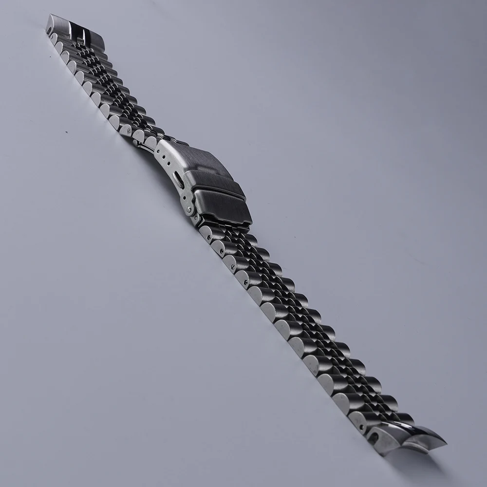 Rolamy 20mm Solid 316L Stainless Steel Watch Band Curved End Jubilee Design For Seiko Alpinist SPB115 117 121 SARB013/17 Models