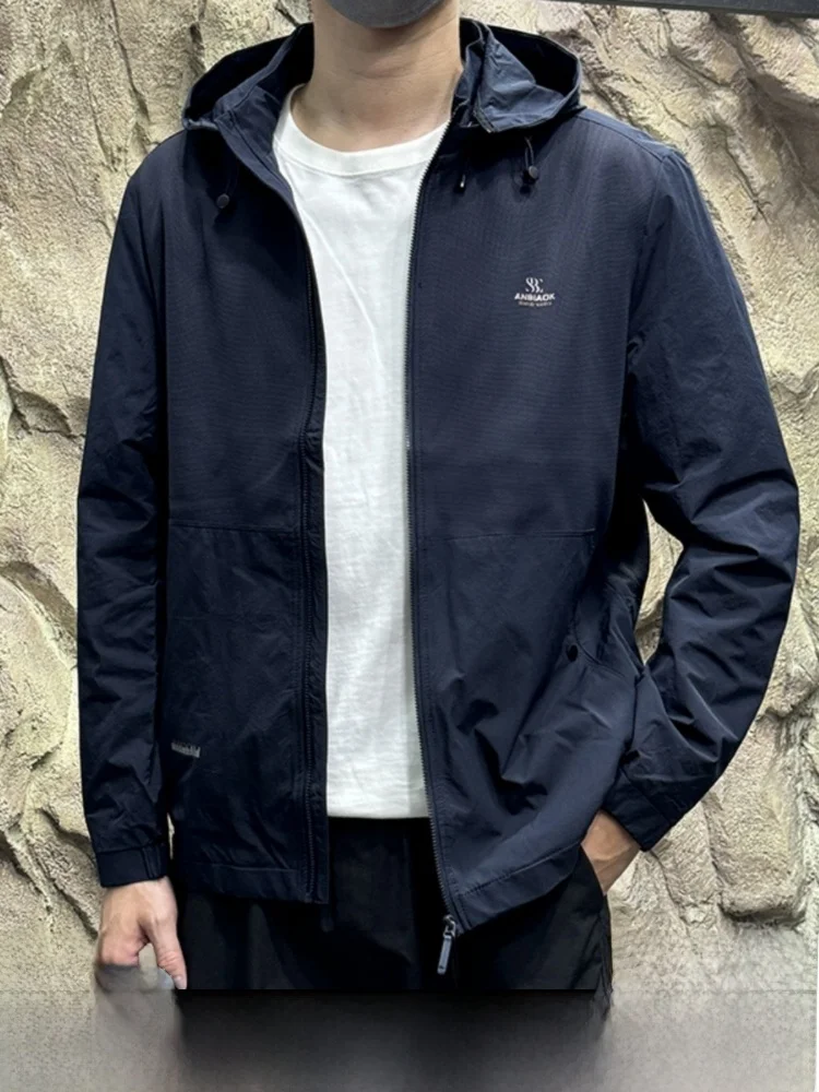 

Удобная повседневная мужская куртка с капюшоном, осенняя модная универсальная сухая и чистая подставка, подходит для длинного свека, молодежный тренд