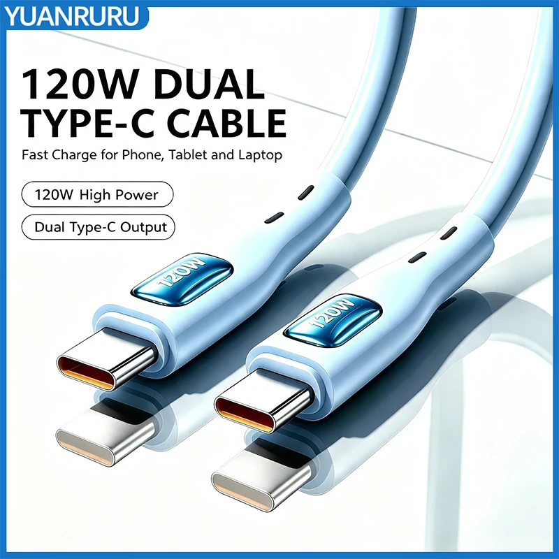 USB-C to Type C Color Cable For Apple iPhone 15 PD 60W Fast Charging For Huawei Xiaomi Samsung Type C TO Type C Weaving Cable
