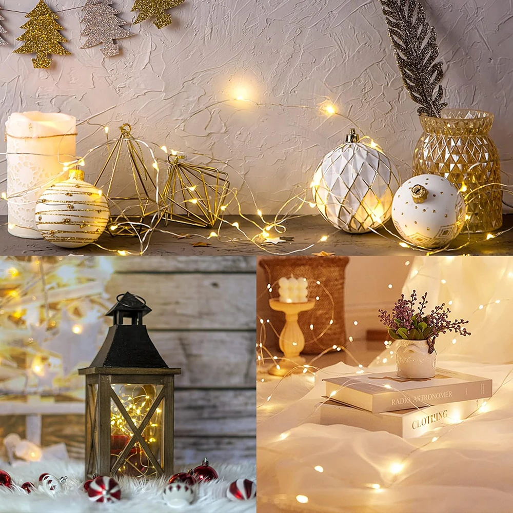 1pc/ 2pcs/ 3pcs Fairy String Lights Battery Operated, 20LEDs/ 50LEDs/ 100LEDs String Light with Flash Fairy Christmas Lights view 5