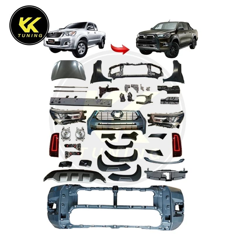 

Old To New Full Set Facelift Conversion Bodykit Body Kit for Toyota Hilux Vigo 2004-2015 To Rocco 2021-2023