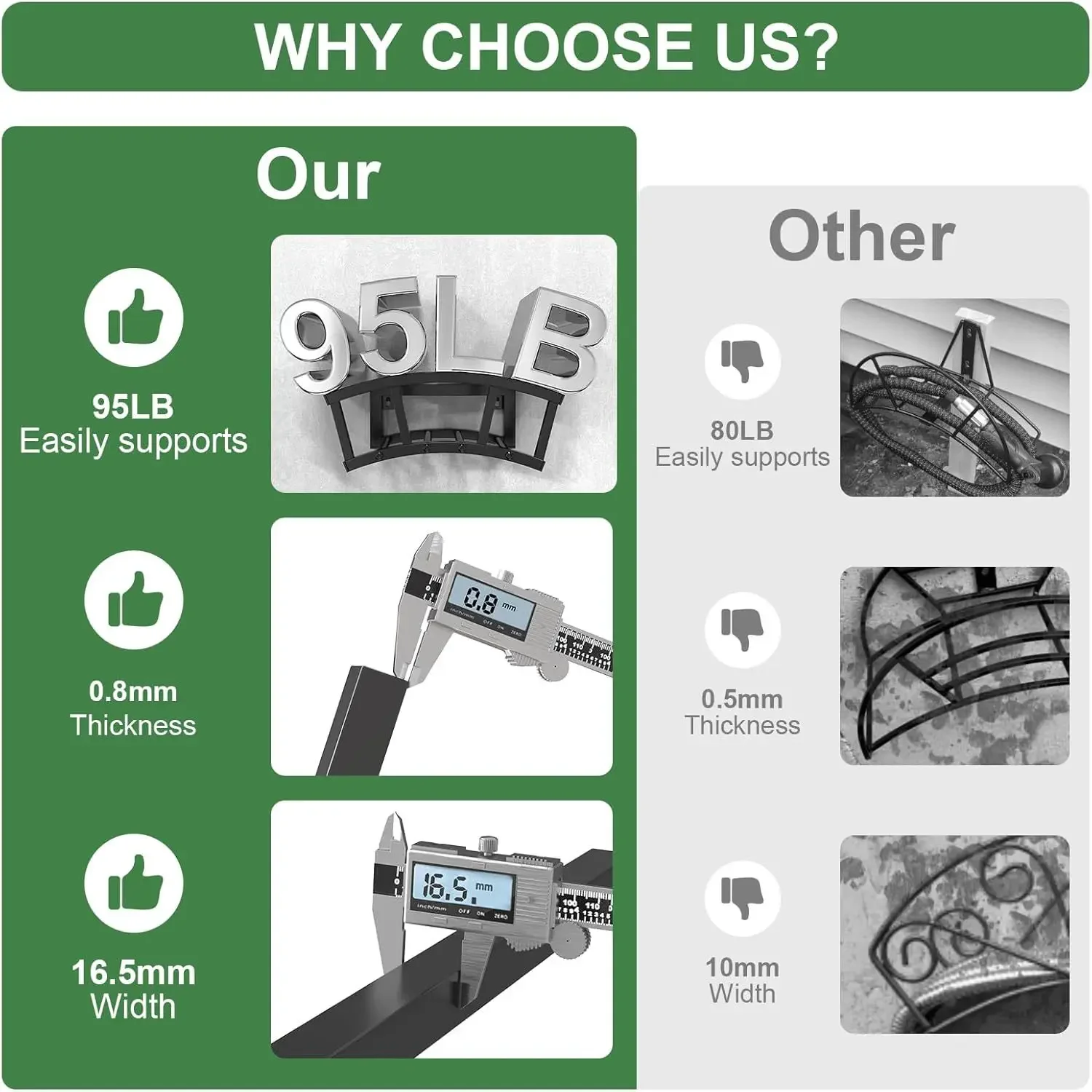 Garden water pipe storage bracket Wrought iron removable hose bracket Plug-in garden water pipe storage wall bracket